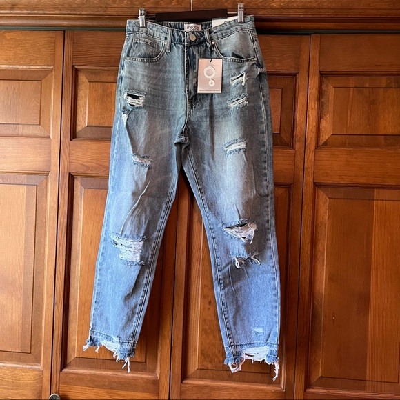 NWT Insane Gene High Rise Distressed Girlfriend Jeans-27 - Picture 13 of 13